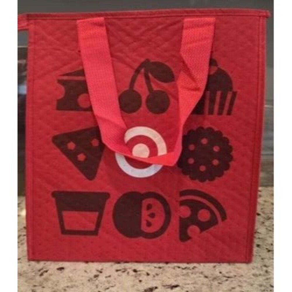 (3) Target Red Insulated Zip Shopping Bags